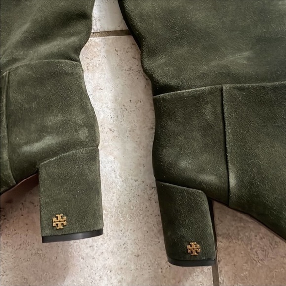 Tory Burch Brooke Slouchy Suede Block Heel Boots - Picture 4 of 13